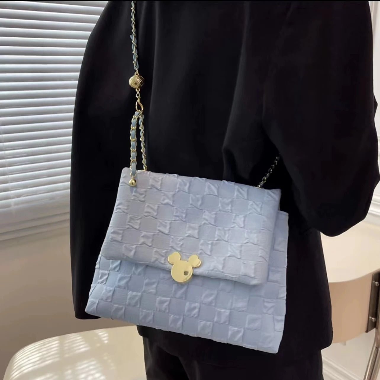 Aboutlee Embossed Flap Canvas Square Bag Lightweight Handbag