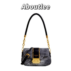 Aboutlee Denim Side Bag Niche Party Bags Leisure Women Vintage Tote Bag