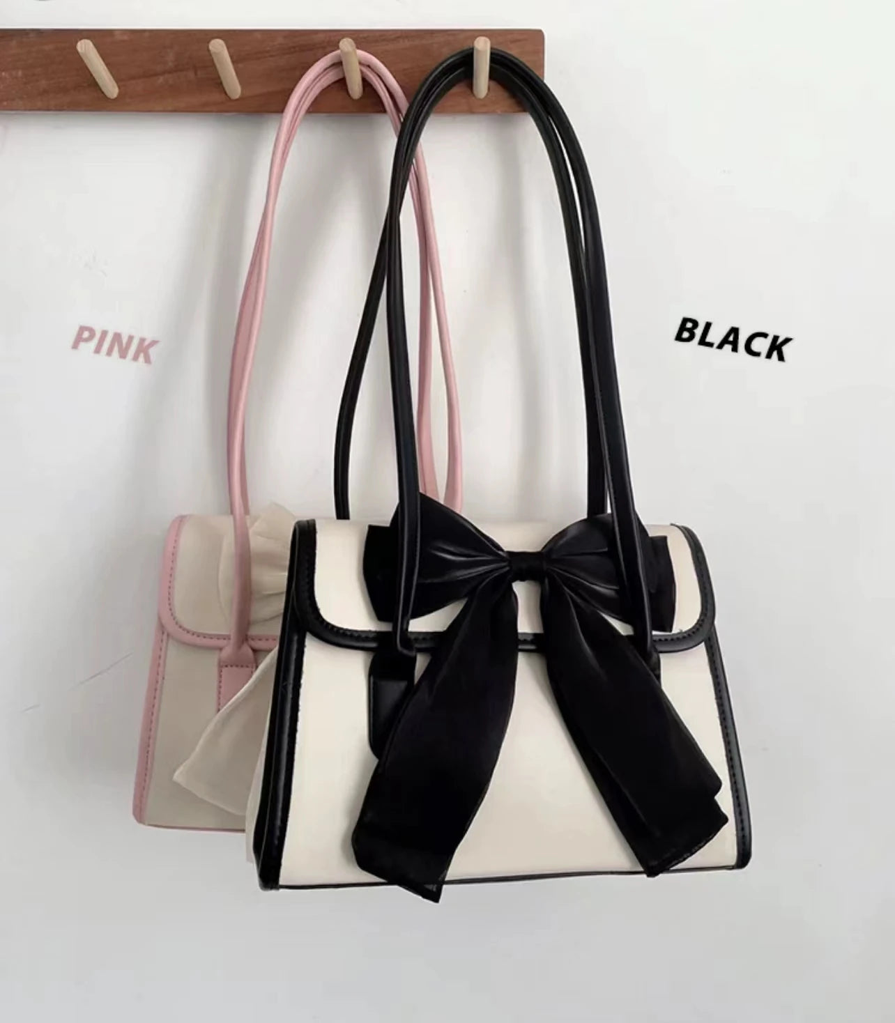 Aboutlee Bow Shoulder Bag Matching Small Square Bag Women Purse