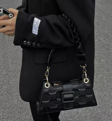 Lee Square Pressed Floral Shoulder Bag Lightweight Small Women Underarm Bag