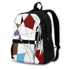 Abstract 3D Print Backpack Casual Bag Abstract Art Cacography Doodle Lines