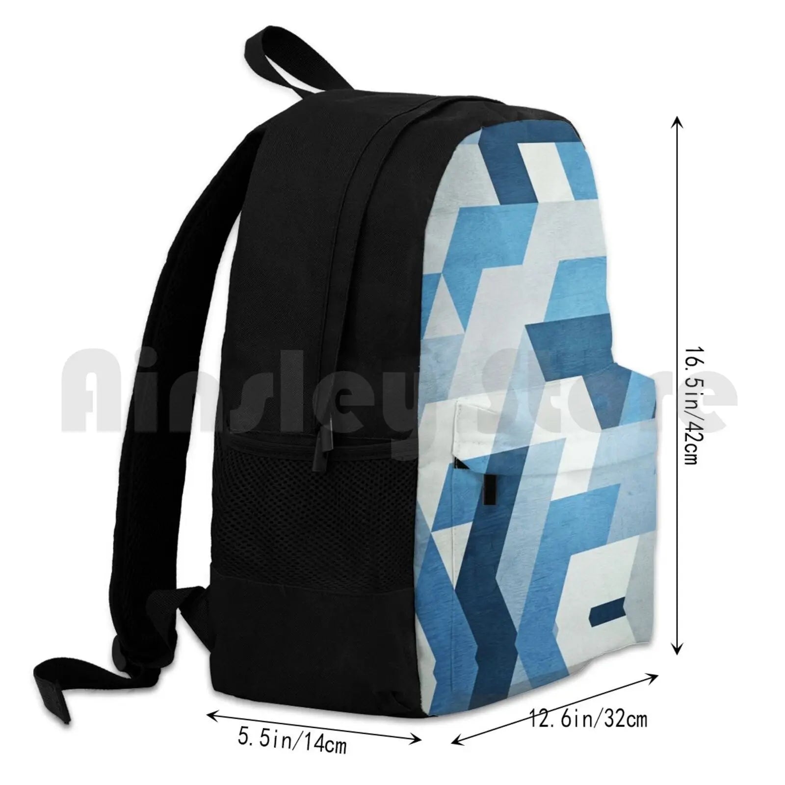Abstract Geometry Outdoor Hiking Backpack Waterproof Camping Travel