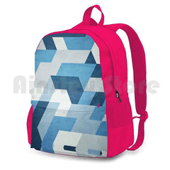 Abstract Geometry Outdoor Hiking Backpack Waterproof Camping Travel