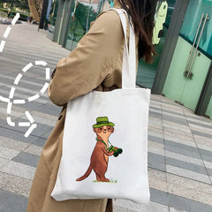 Meerkat Heart Pizza Beret Panda Rainbow Flower Women Canvas Shopper Shoulder Bag