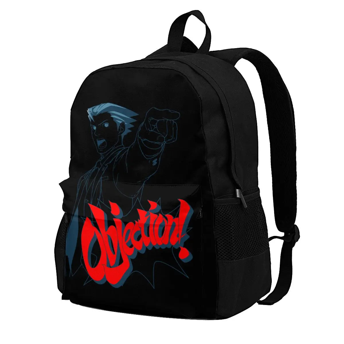 Ace Attorney Objection Gray Heather Large Capacity Backpack