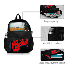 Ace Attorney Objection Gray Heather Large Capacity Backpack