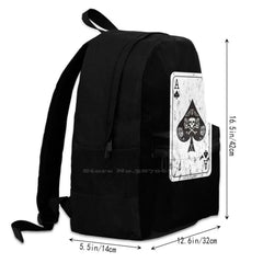 Ace Of Spades Distressed Teen College Student Backpack Laptop Travel Bags