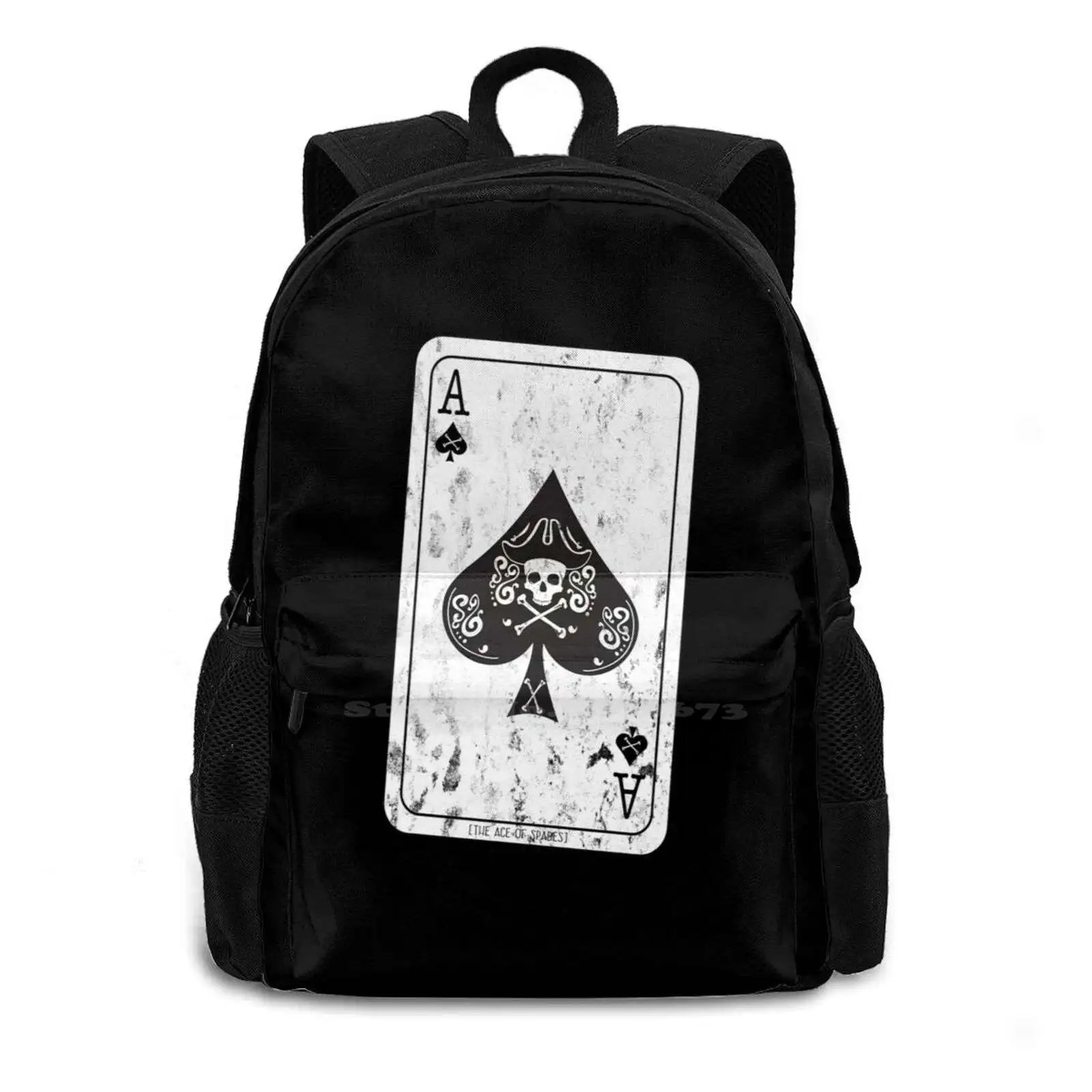 Ace Of Spades Distressed Teen College Student Backpack Laptop Travel Bags