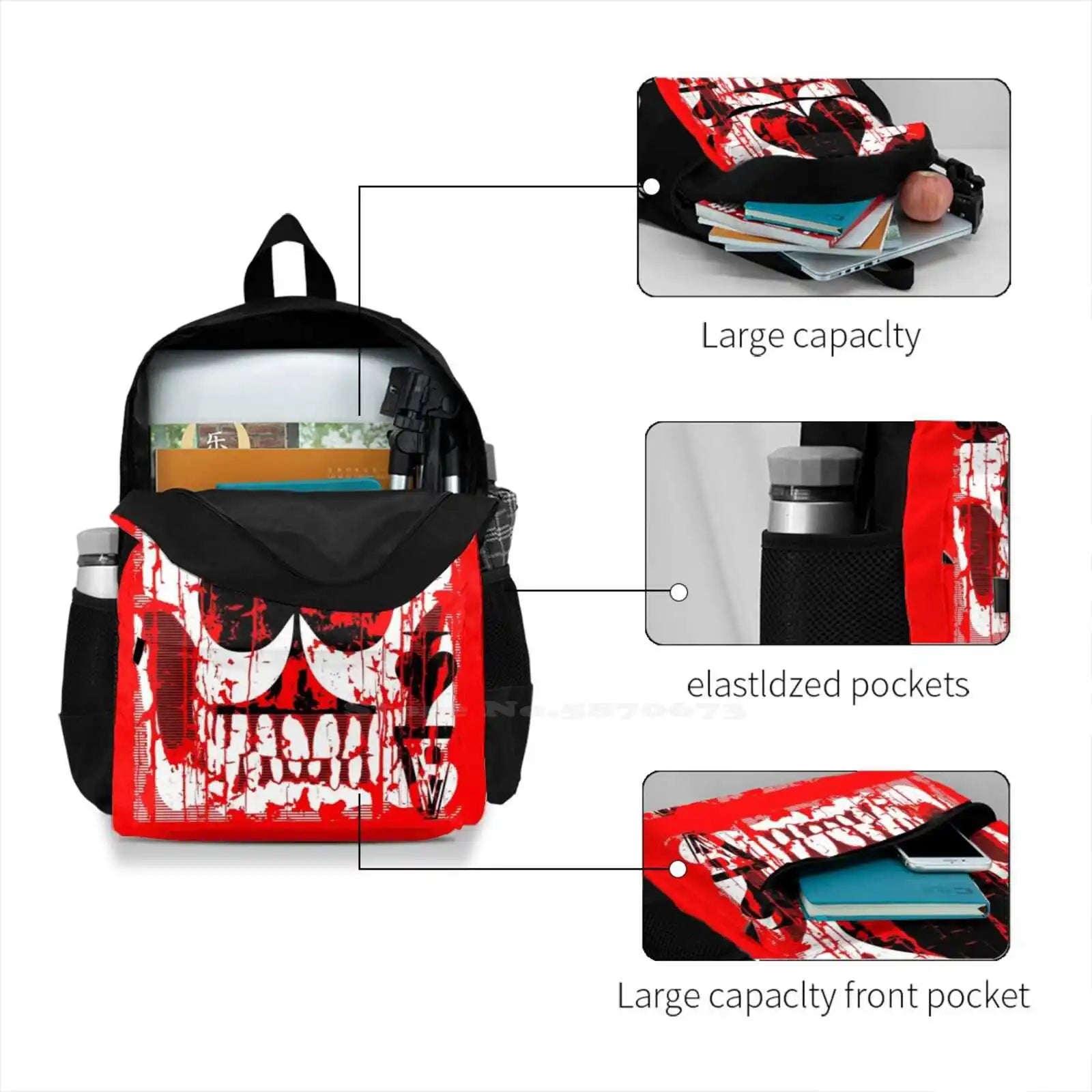 Ace Of Spades Skull Arrivals Satchel Schoolbag Bags Backpack