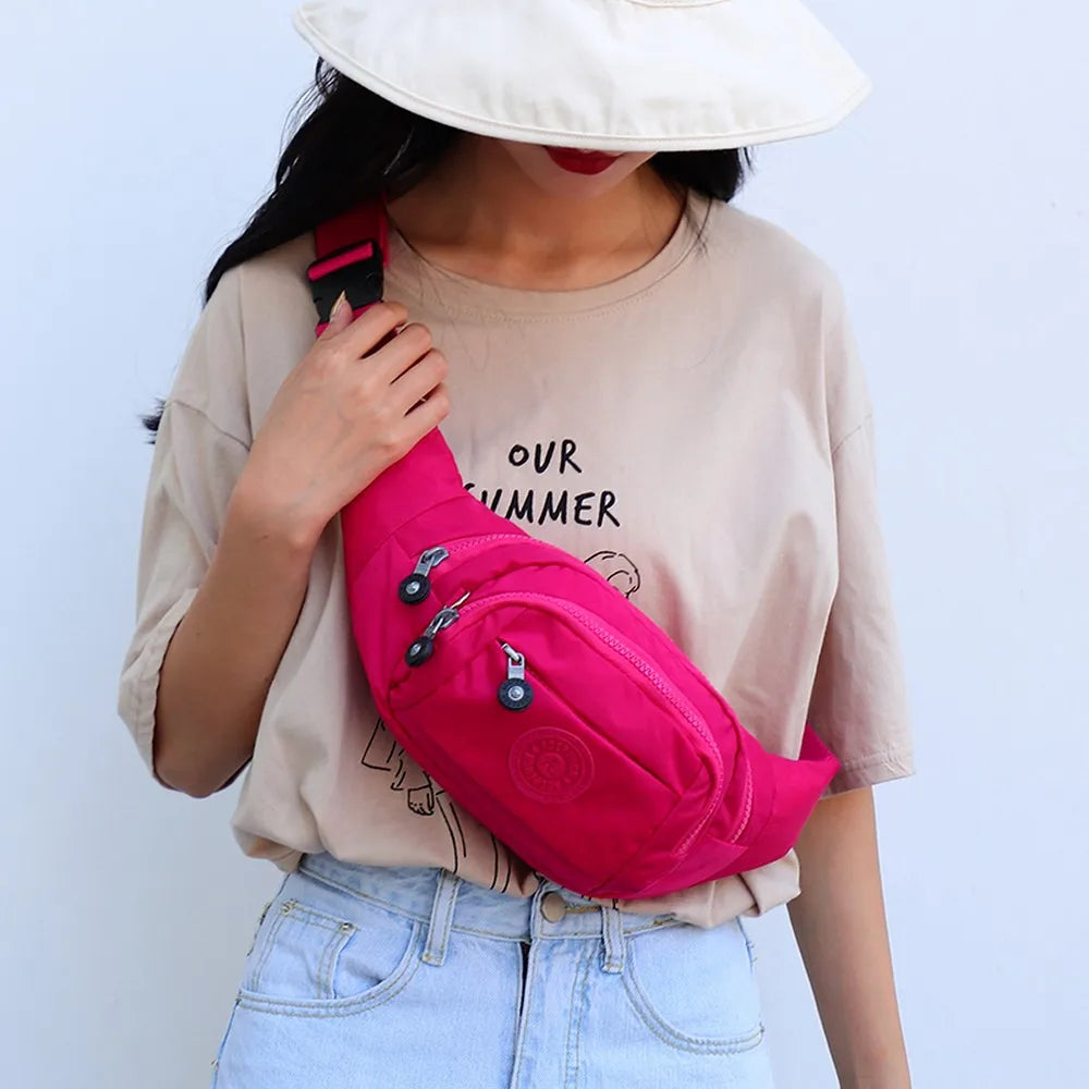 Casual Large Chest Bag Women's Bag Waist Bag Waterproof Nylon Man Belt Pouch