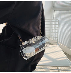 Clear PVC Acrylic Chain Jelly Bag Hexagon Crossbody Tote