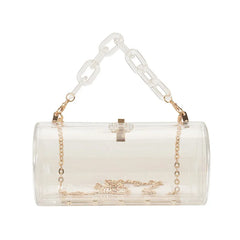 Clear PVC Acrylic Chain Jelly Bag Hexagon Crossbody Tote