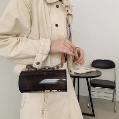 Clear PVC Acrylic Chain Jelly Bag Hexagon Crossbody Tote