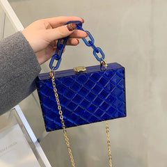 Acrylic Chain Transparent Box Jelly Handbags Clear PVC Mini Shoulder
