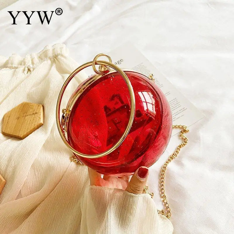 Clear Round Ball Shoulder Bag Mini Crossbody Clutch PVC Tote Handbag