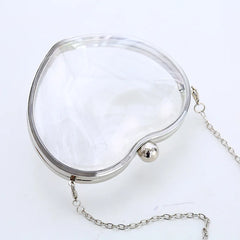 Clear Transparent Heart Shape Single Shoulder Bag