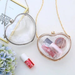 Clear Transparent Heart Shape Single Shoulder Bag