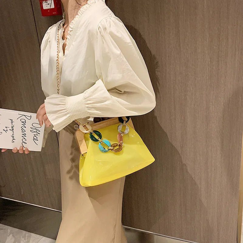 Acrylic Crossbody Bag Women Transparent Clutches Female Handbag Clear PVC