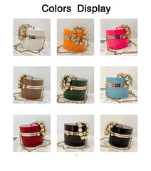 Golden Beaded Handles Evening Clutch Bag for Women