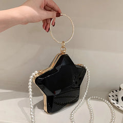 Acrylic Star Shape Diamond Party Clutch Wedding Bag