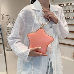 Acrylic Star Shape Diamond Party Clutch Wedding Bag