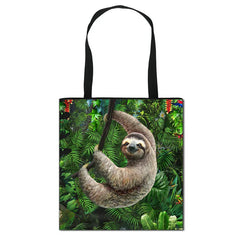 Adorkable Animal Sloth Casual Totes Bag Women Portable Canvas Shoulder