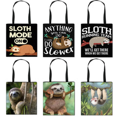 Adorkable Animal Sloth Casual Totes Bag Women Portable Canvas Shoulder