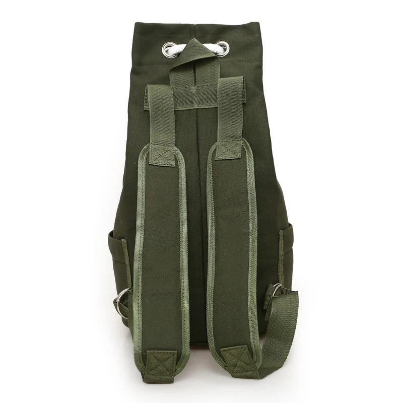 Canvas Drawstring Backpack Solid Cycling Shoulder Bag for Men Women