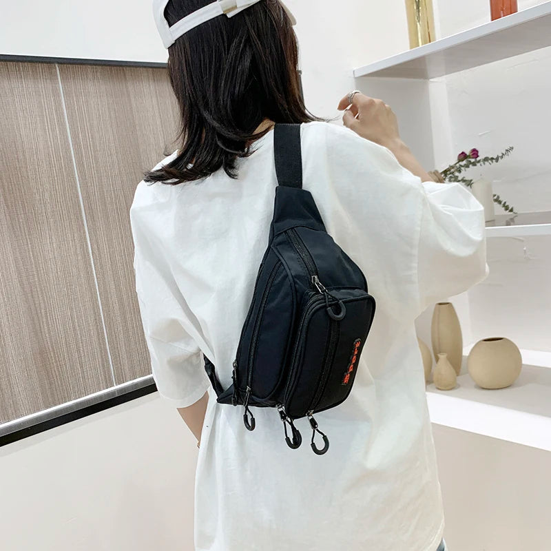 Letter Patterns Waist Bag Adults Chest Pack Red/Green/Black