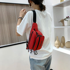 Letter Patterns Waist Bag Adults Chest Pack Red/Green/Black
