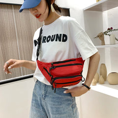 Letter Patterns Waist Bag Adults Chest Pack Red/Green/Black