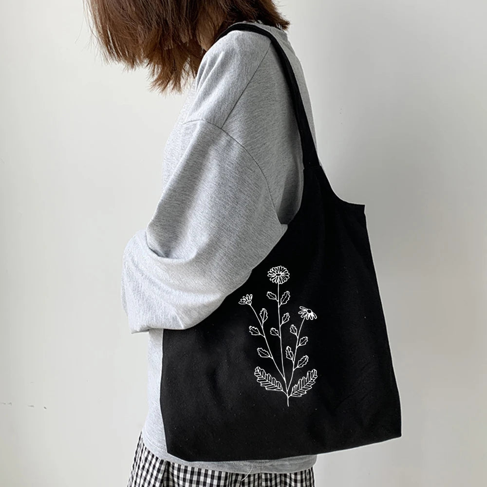 Large Canvas Eco Shopping Bag Kpop Shoulder Bag