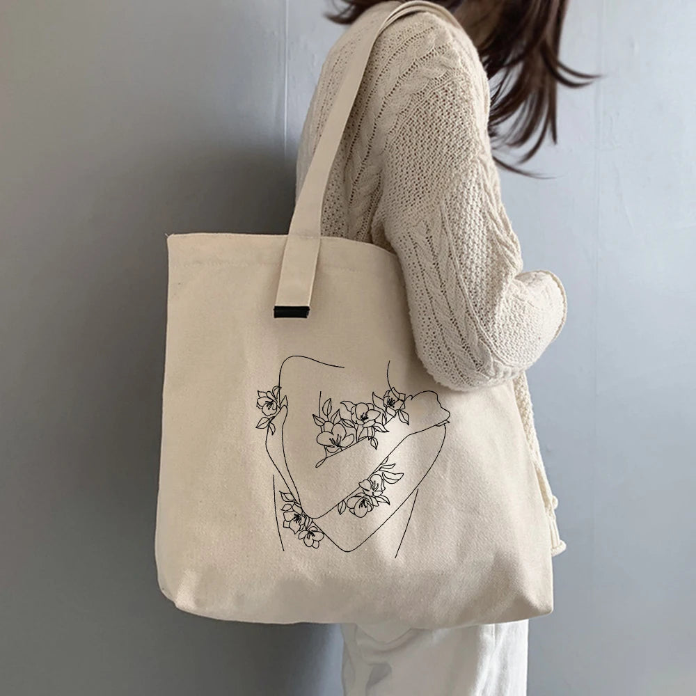 Canvas Cloth Shoulder Bag Eco Grocery Tote