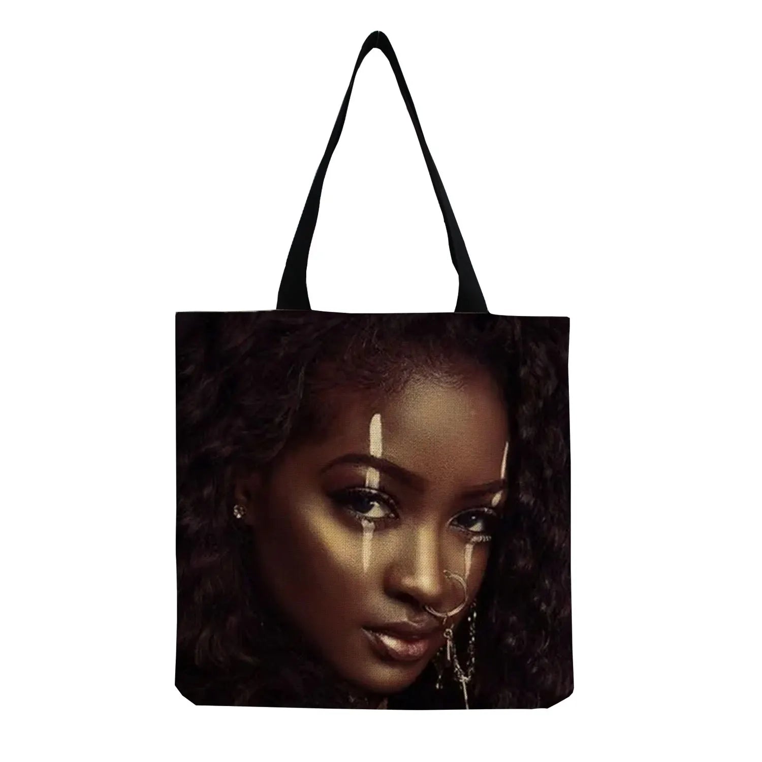 African Art Women Shoulder Bag Large Capacity Foldable Tote Bag