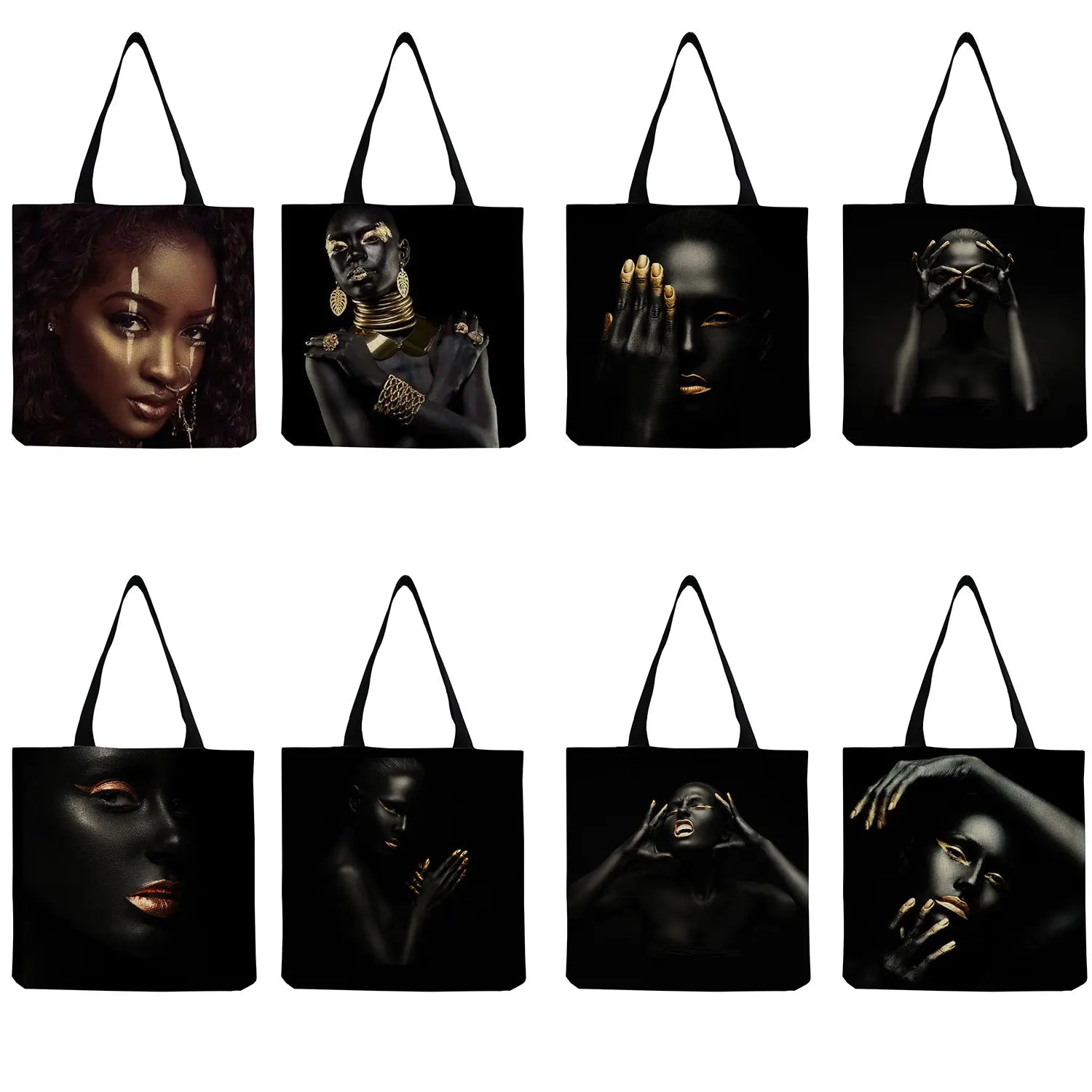 African Art Women Shoulder Bag Large Capacity Foldable Tote Bag