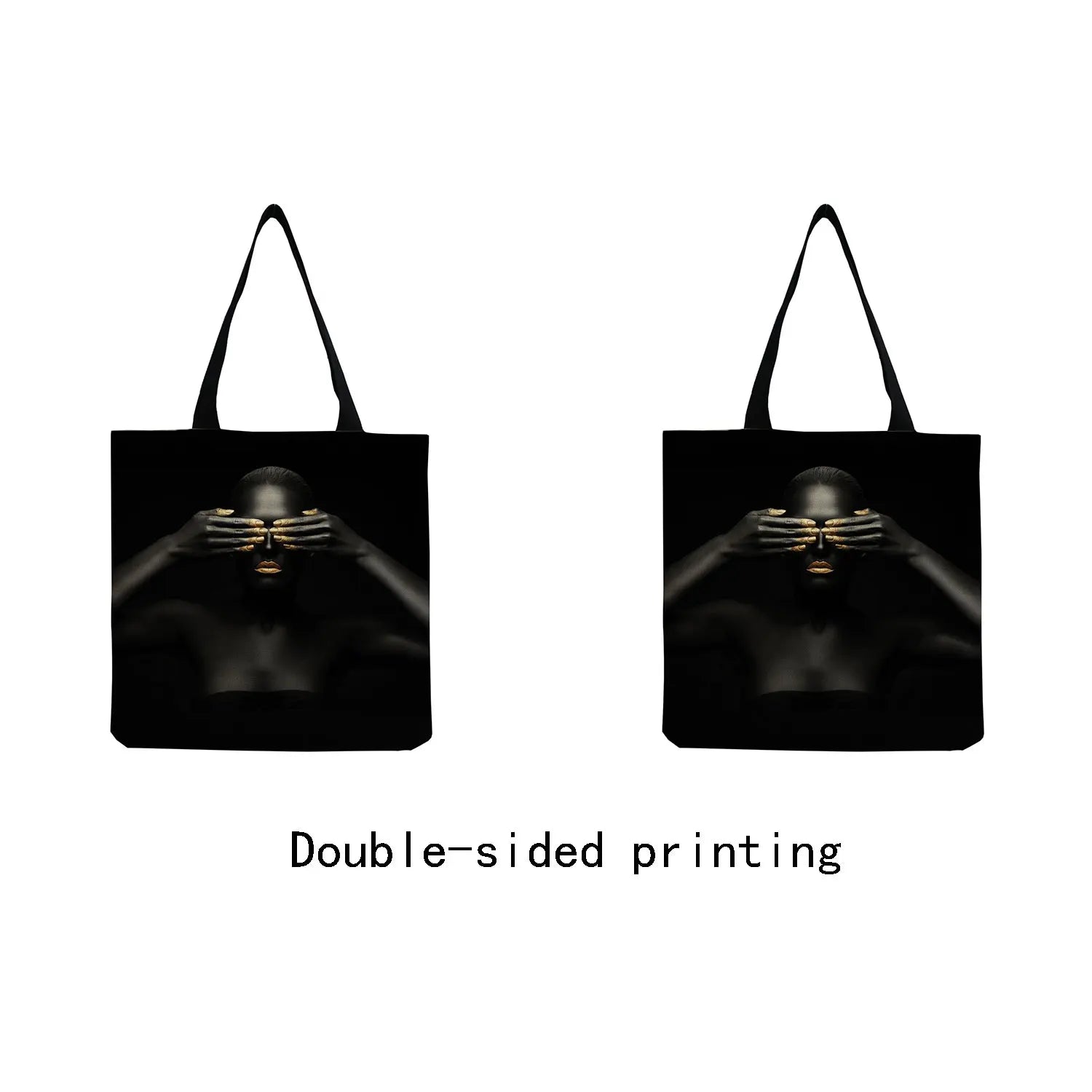 African Art Woman Print Tote Bag Foldable Eco Friendly Women Shoulder Bag