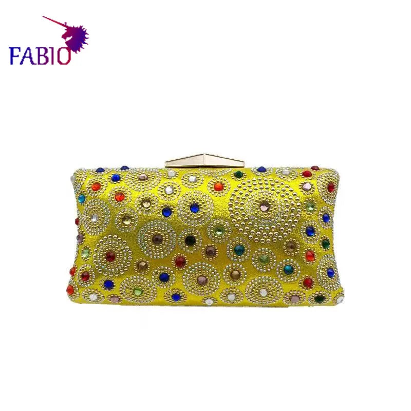 African Mama Bright Diamond Ladies Bag Dress with Clutch