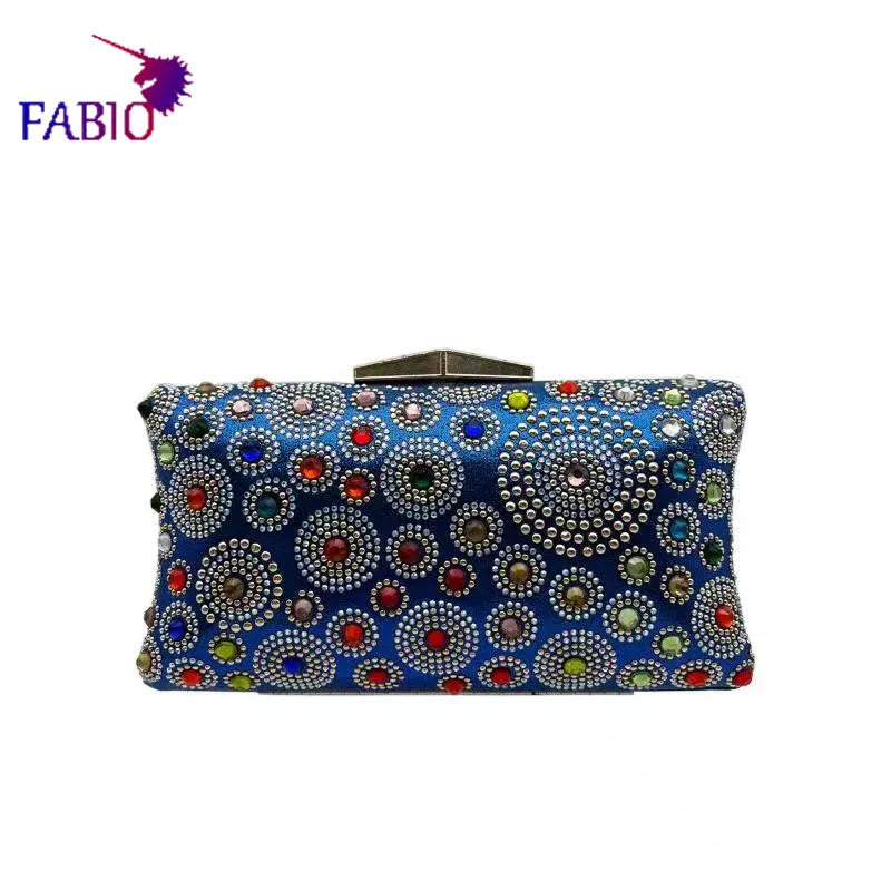 African Mama Bright Diamond Ladies Bag Dress with Clutch