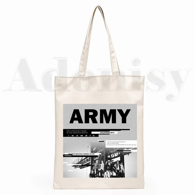 Agust D Fanart Art Print AgustD Hip Hop Hipster Cartoon Print Shopping Bags
