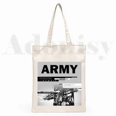 Agust D Fanart Art Print AgustD Hip Hop Hipster Cartoon Print Shopping Bags