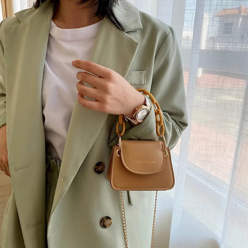 AiZhu Mini Candy Handbag for Women Square Crossbody Messenger Tote