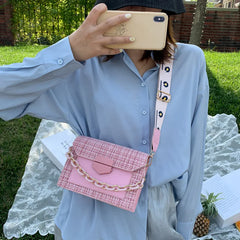 Chain Crossbody Bags Wide Strap Shoulder Bags for Women