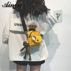 Mini Canvas Shoulder Bag For Girl Circular Ladies Phone Purse