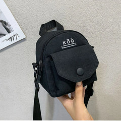 Mini Canvas Shoulder Bag For Girl Circular Ladies Phone Purse