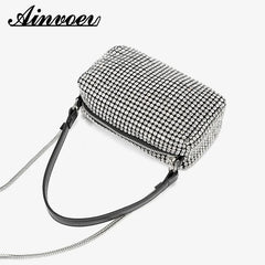 Diamond Underarm Bags Women Clutch Chain Belt Handbag