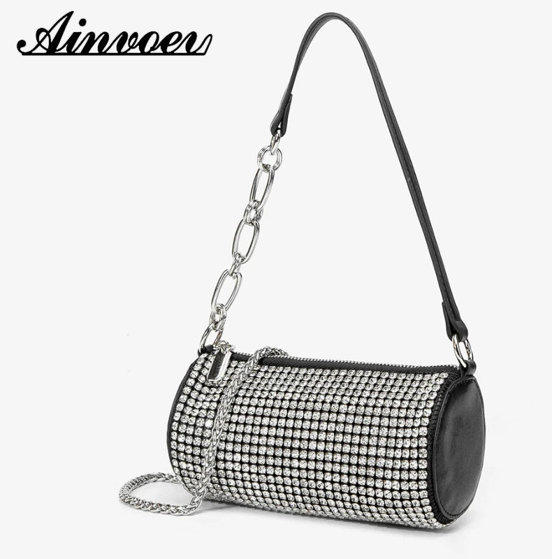 Diamond Underarm Bags Women Clutch Chain Belt Handbag