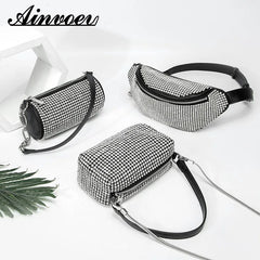 Diamond Underarm Bags Women Clutch Chain Belt Handbag
