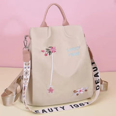 Floral Embroidery School Bags Waterproof High Oxford Women Backpack