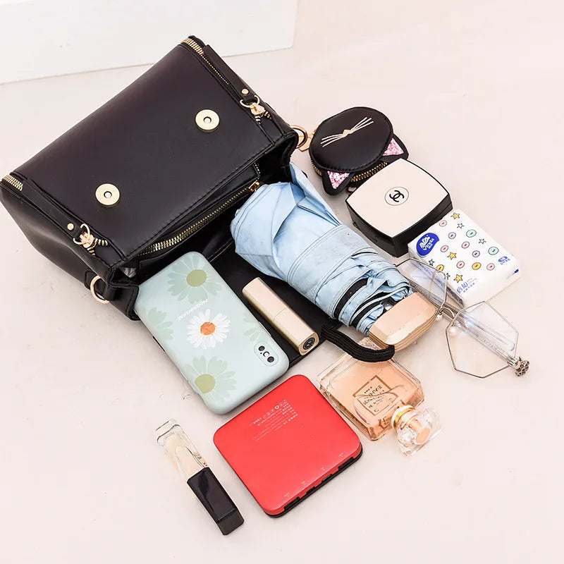 Set of 2 Women's Mini Wallets PU Leather Shoulder Bag
