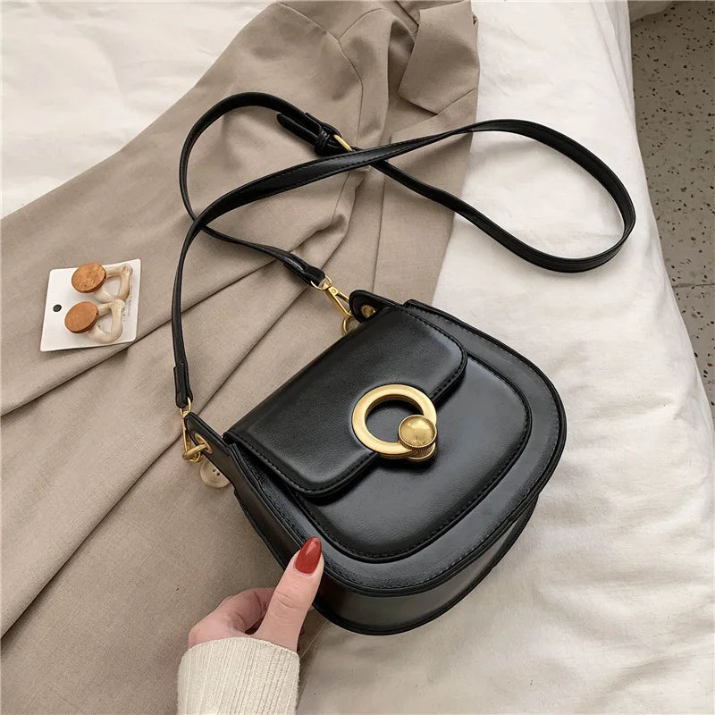 Saddle Crossbody Bag Women PU Leather Hand Shoulder Bag
